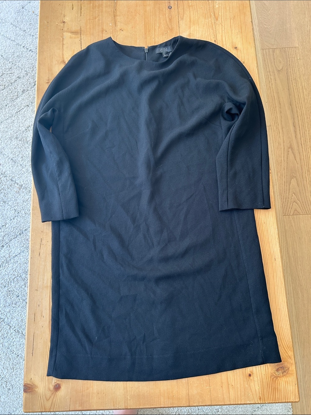 COS Black Minimalist Long-Sleeve Crew Dress Shirt